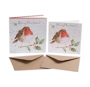 Wrendale Designs Kerstkaarten The Jolly Robin Set 8-delig