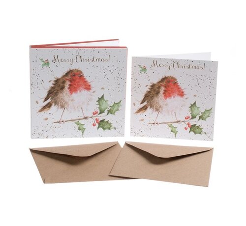 Wrendale Designs Kerstkaarten The Jolly Robin Set 8-delig