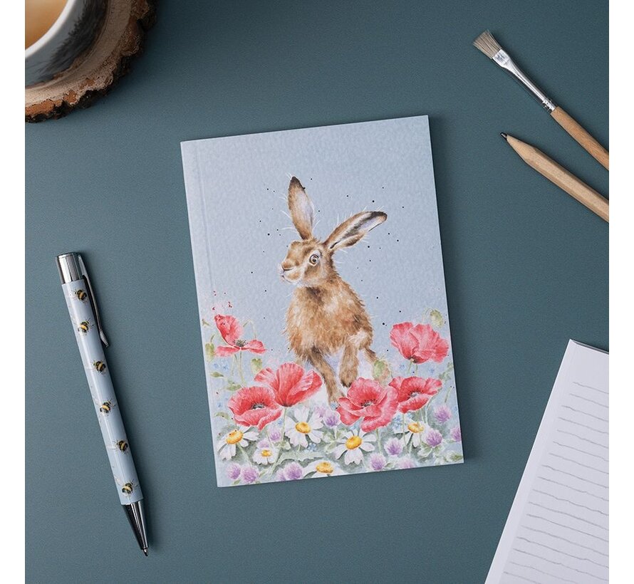 A6 Hare Notebook - Field of Flowers