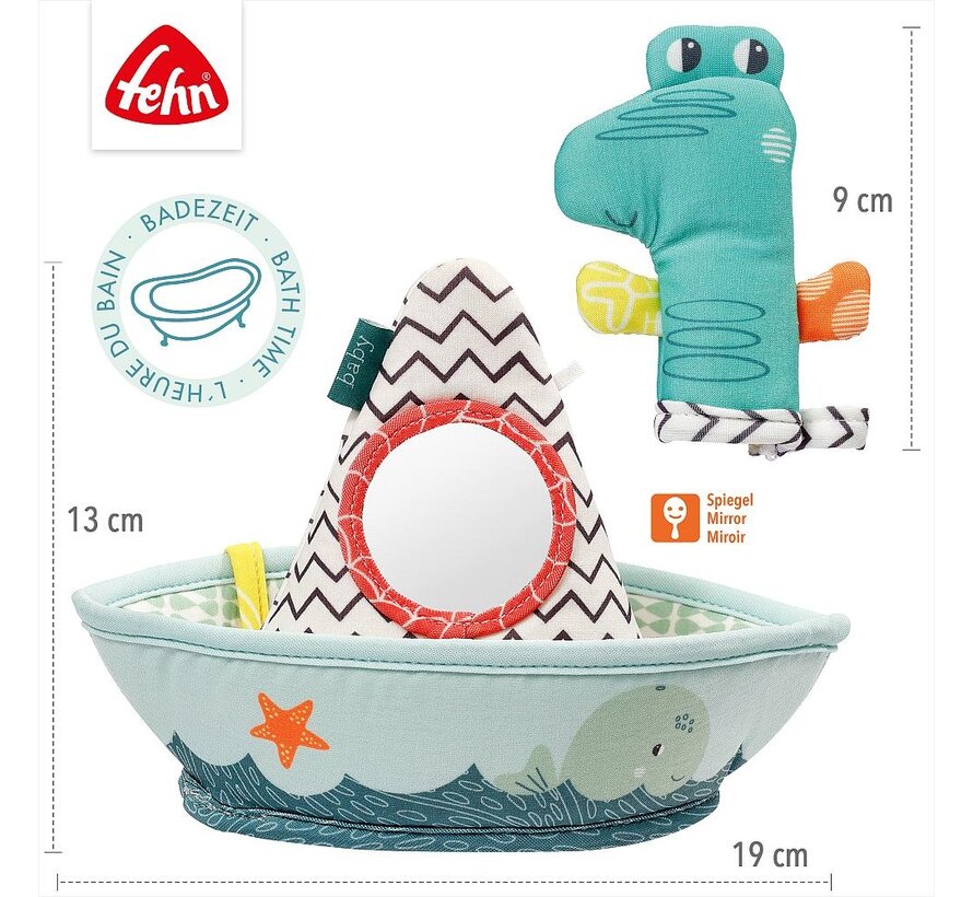 Bath boat with finger puppet crocodile