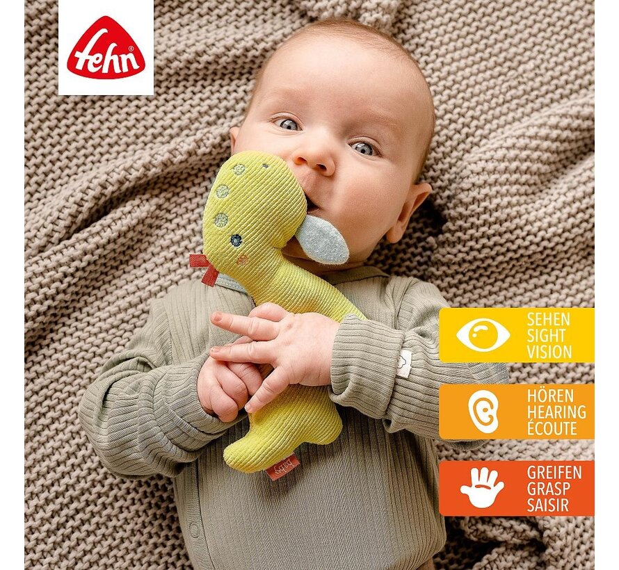 Soft ring rattle dino