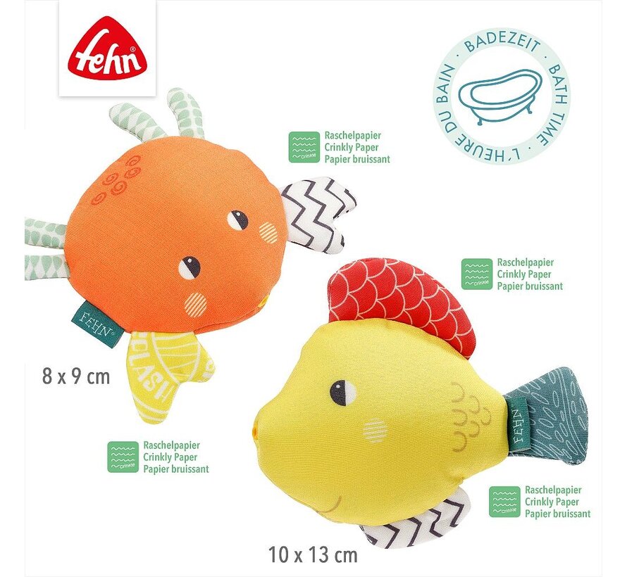 Set of 2 animal bath squirts fish&crab
