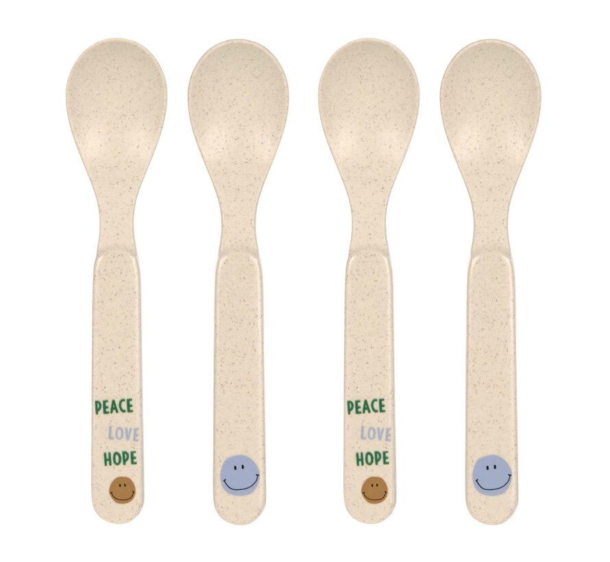 Spoon Set PP/Cellulose Happy Rascals Smile Sky Blue