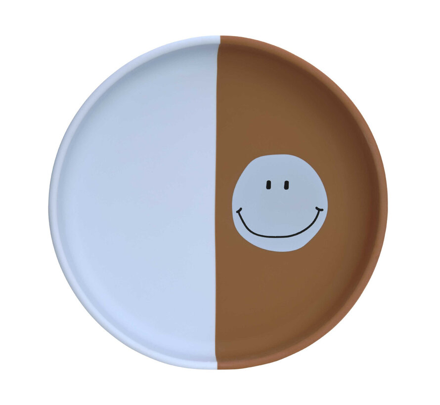 Kinderbord Siliconen Happy Rascals Smile Sky Blue