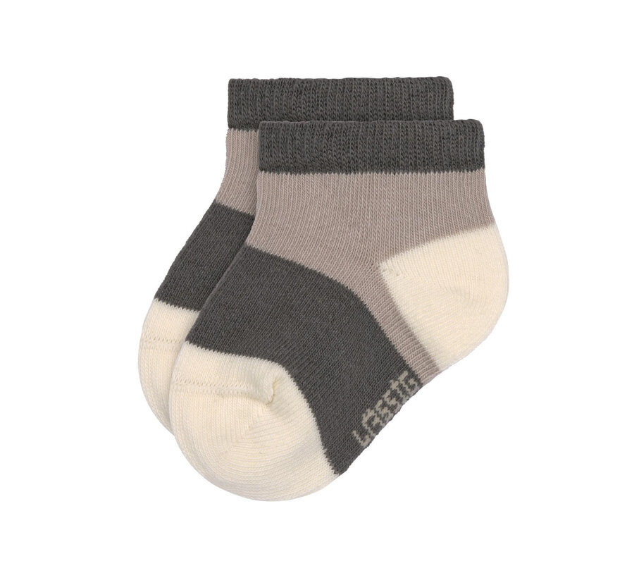 Sneaker Kindersokjes Antraciet Taupe Set 3-delig