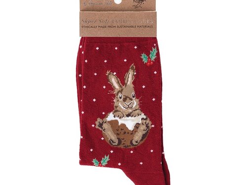 Wrendale Designs Kerstsokken Konijn Little Pudding