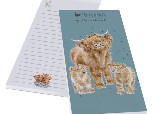 Wrendale Designs Magnetisch Notitieblokje Koe Highland Wishes