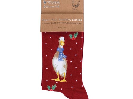 Wrendale Designs Kerstsokken Eend Christmas Scarves Duck