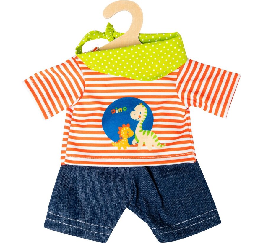 Poppenkleding Short en T-shirt Dino size 28-35cm
