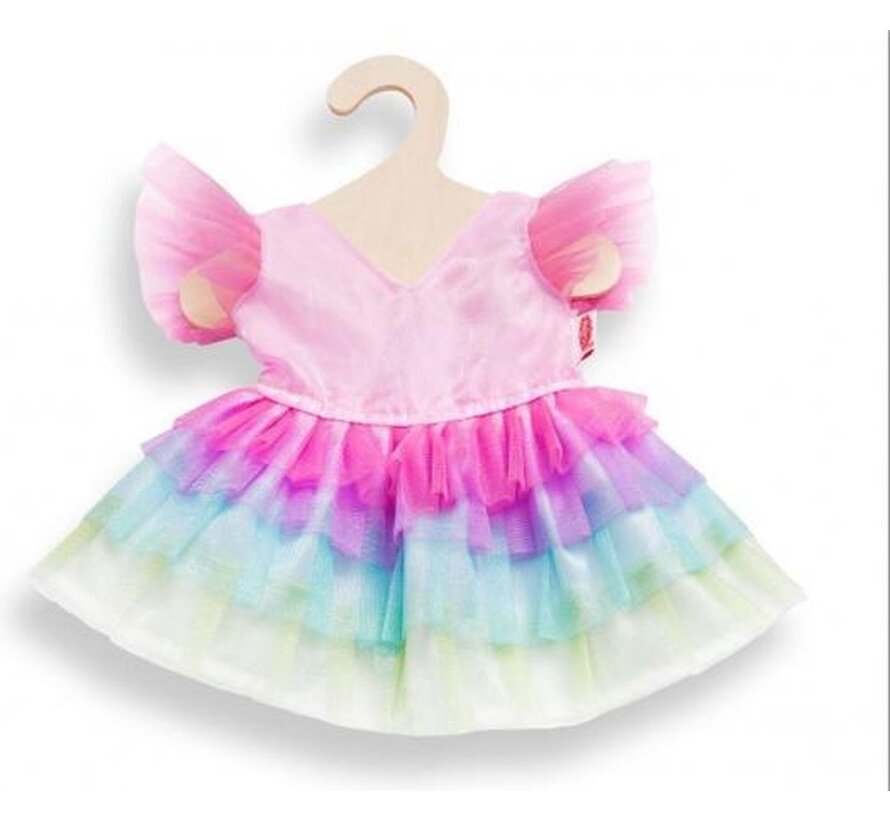Poppenkleding Jurk Regenboog size 28-35cm