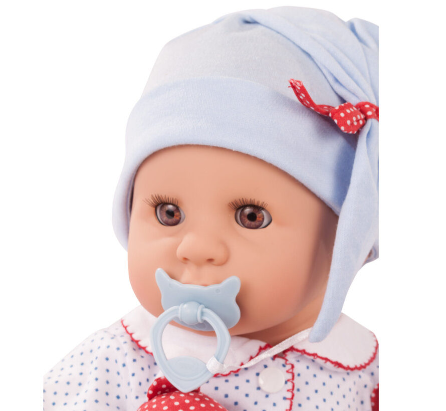 Cookie, "Blue spots", zonder haar, slaapogen, 48 cm (Inhoud: 6-delig)