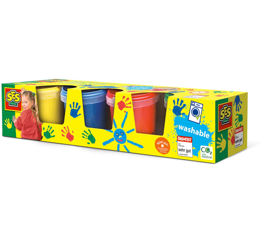 Vingerverf 4 kleuren 145ml