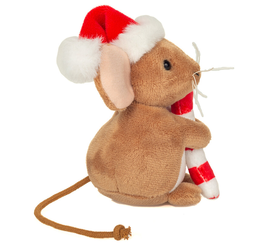 Soft Toy Christmas Mouse Sugar Stick 11cm