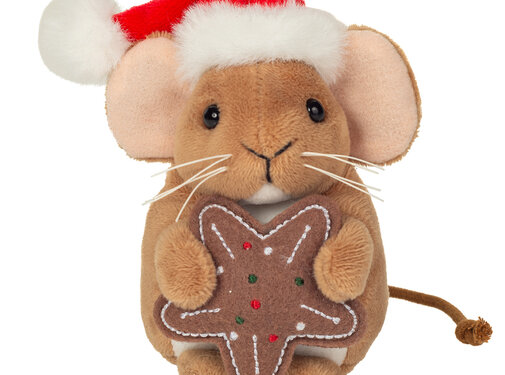 Hermann Teddy Soft Toy Christmas Mouse Biscuit 11cm
