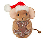 Soft Toy Christmas Mouse Biscuit 11cm