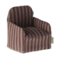 Poppenhuis Stoel Rood Gestreept 7.5cm