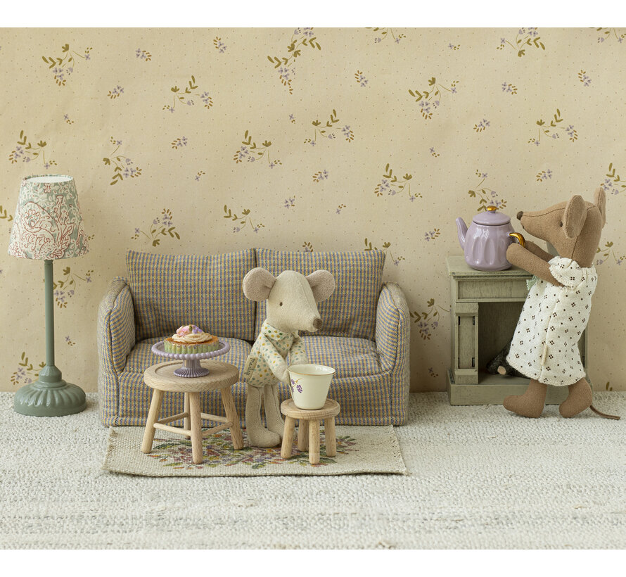 Poppenhuis Sofa Geruit 17cm