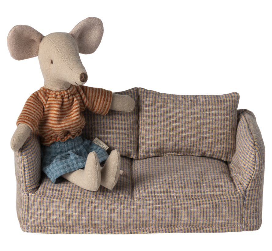 Poppenhuis Sofa Geruit 17cm