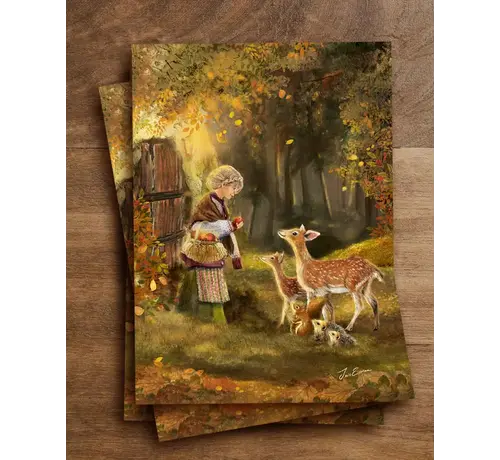 Iris Esther Deer Delights postcard