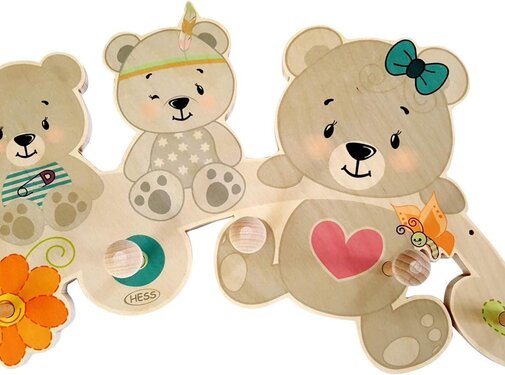 Hess Kapstok Kinderkapstok Beren Nature Hout