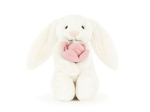 Jellycat Knuffel Konijn Bashful Bunny With Peony (Small) 18 cm