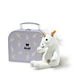 Unica dangling unicorn un suitcase, white