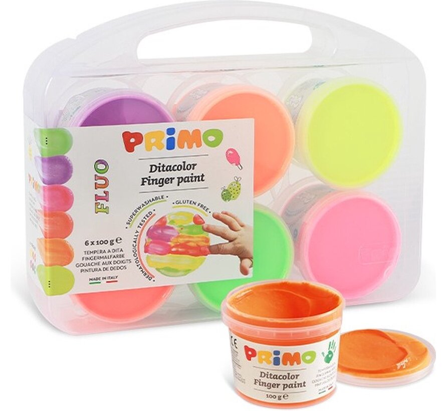 Vingerverf Fluor 6 Potjes (6x100g)