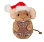 Knuffel Kerst Muis met Koek 11cm