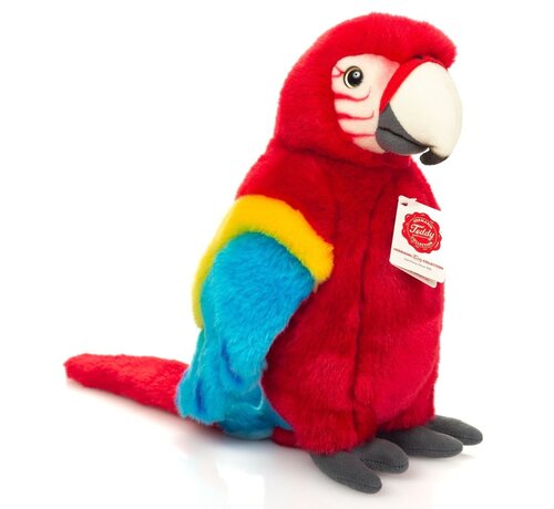 Hermann Teddy Knuffel Papegaai Scharlaken Ara Rood 27cm