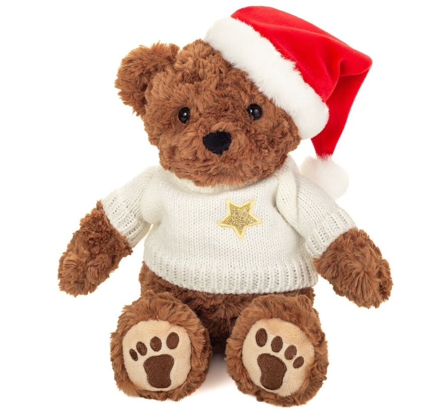 Knuffel Kerst Teddy Beer met Trui 30cm