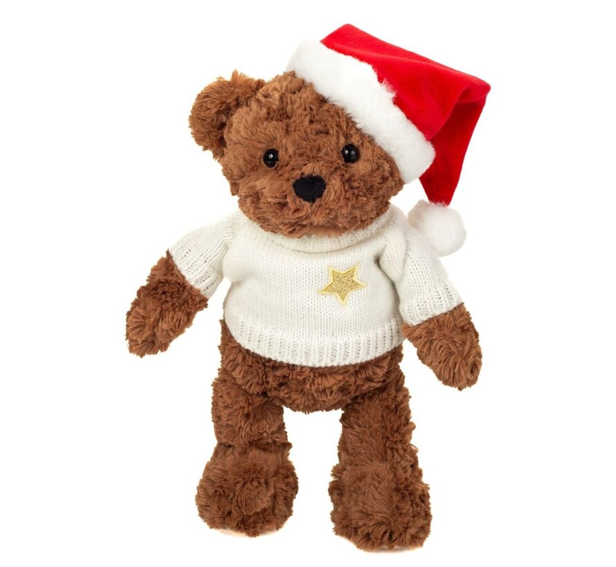 Knuffel Kerst Teddy Beer met Trui 30cm