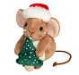Knuffel Kerst Muis met Kerstboom 11cm