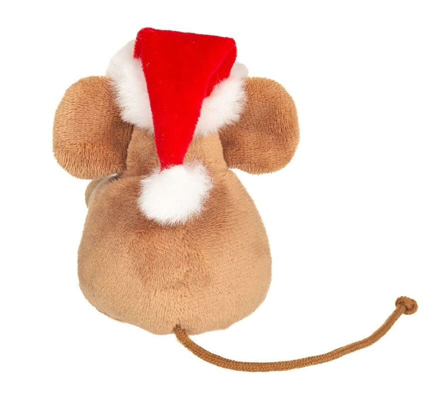 Knuffel Kerst Muis met Geschenk 11cm