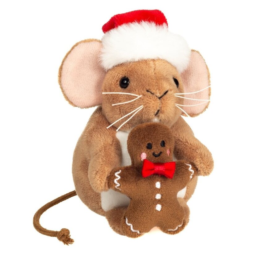 Knuffel Kerst Muis met Peperkoek 11cm