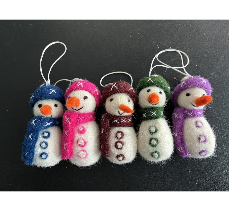 Hanger Sneeuwpop Multicolor Set 5-delig