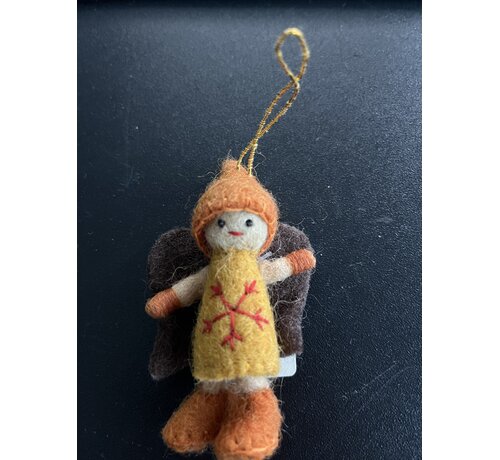 Sjaalmetverhaal Hanger Feetje Okergeel