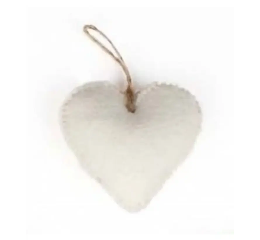 Hanger Vilten Hart Wit