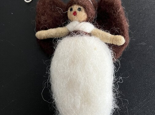 Sjaalmetverhaal KERST Hanger Engel Wit