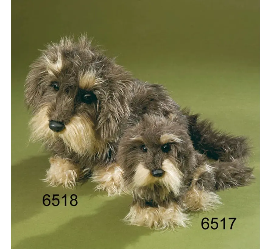 Knuffel Ruwharige Teckel Zottel klein 19cm