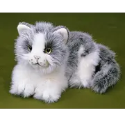 Förster Knuffel Kat Liggend Grijs/Wit klein 20cm