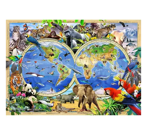 Wooden City Puzzel Hout Animal Kingdom Map 1010pcs