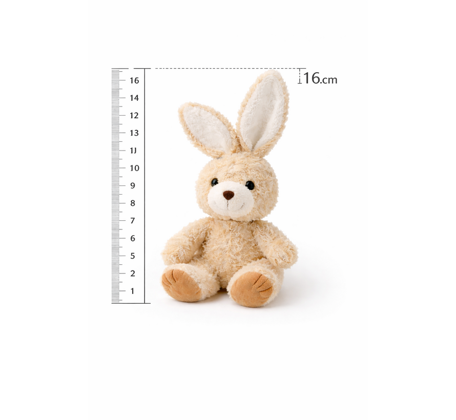 Knuffel Konijn Bruin Zittend mini 16cm