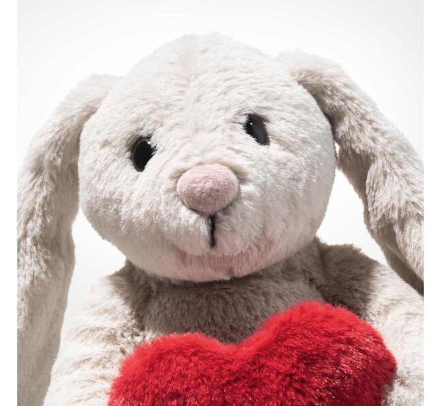 Knuffel Hoppie Rabbit Love Lichtgrijs 16cm