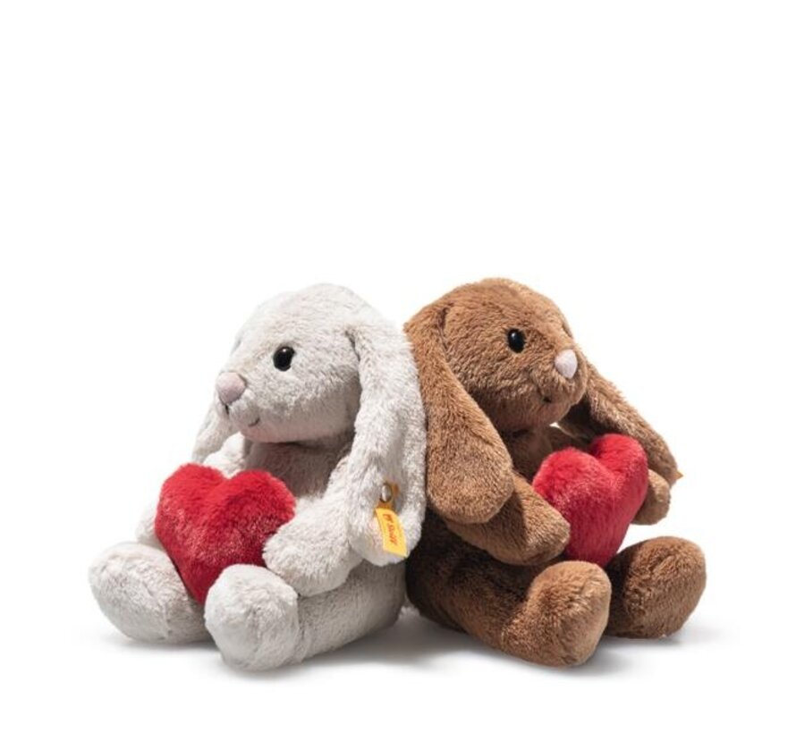 Knuffel Hoppie Rabbit Love Lichtgrijs 16cm