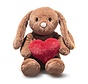 Knuffel Hoppie Rabbit Love Bruin 16cm