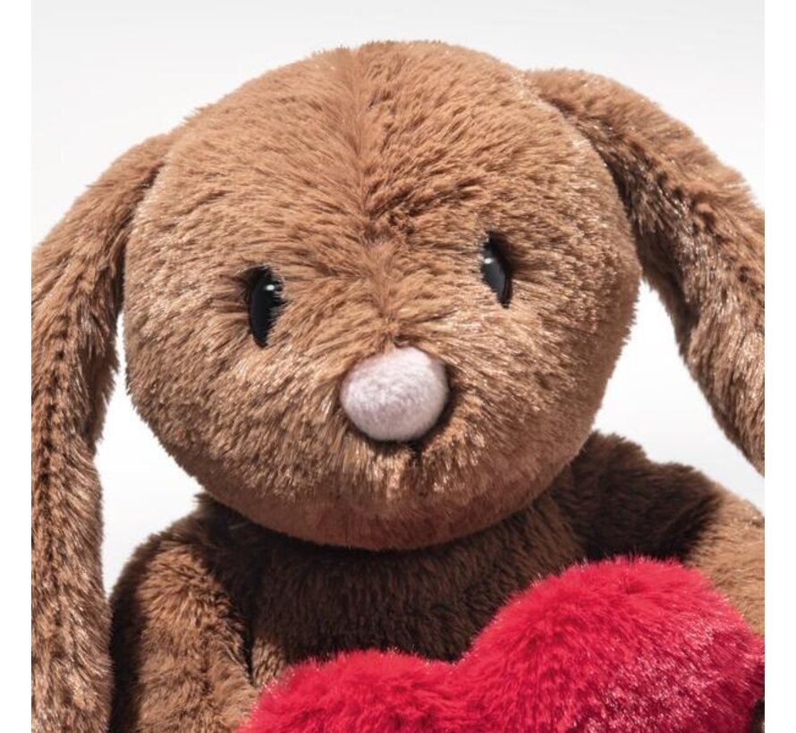 Knuffel Hoppie Rabbit Love Bruin 16cm