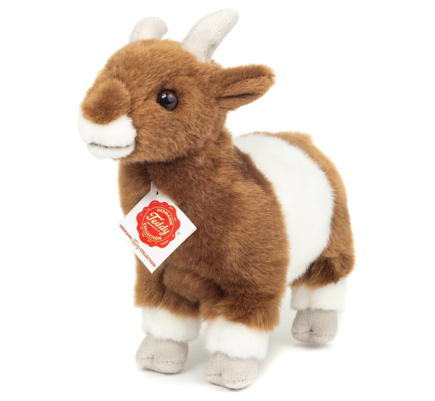 Knuffel Geit Bruin Wit 22cm