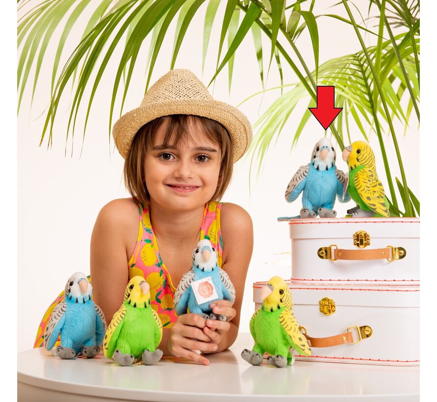 Knuffel Parkiet Blauw 13cm