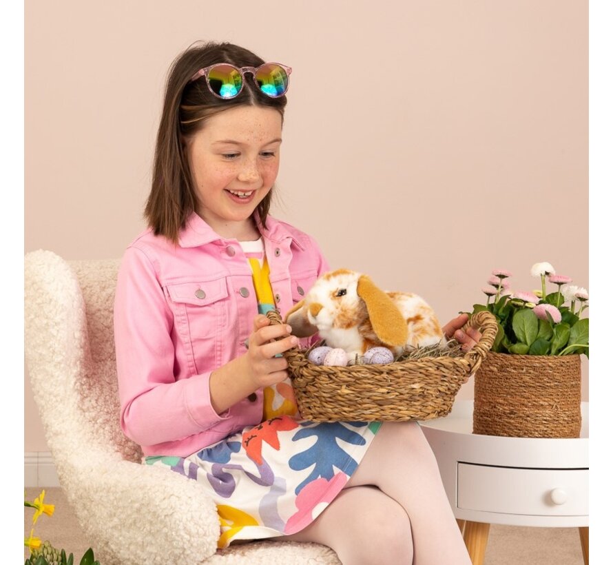 Knuffel Konijn Ram Bruin Wit 23cm