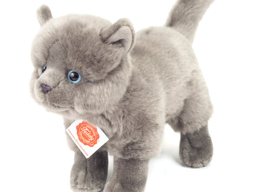 Hermann Teddy Knuffel Kat Kartuizer Staand 20cm